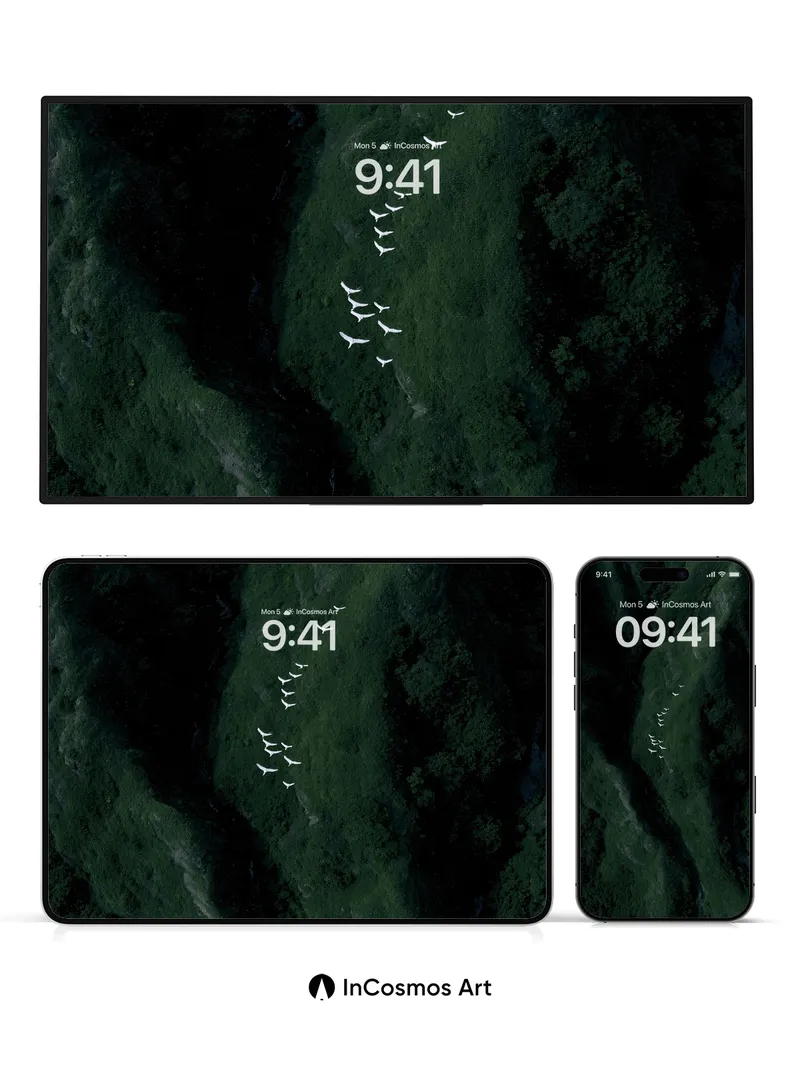 Silent Flight Wallpaper with Mountain Veins