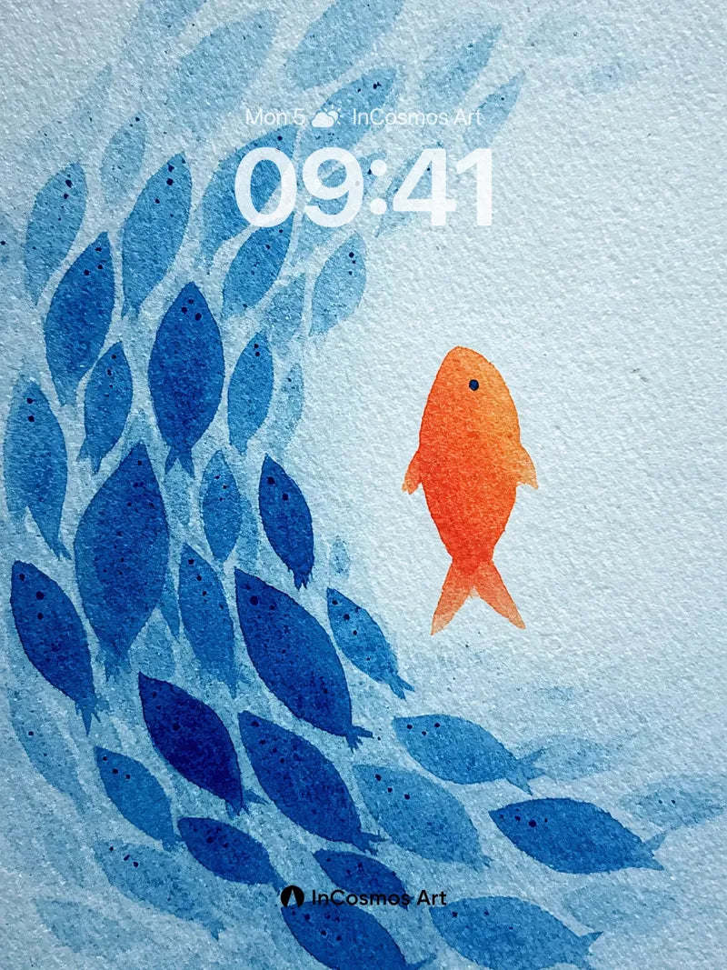 Coral Current Wallpaper with Orange Outlier wallpaper for iPhone, iPad & Mac