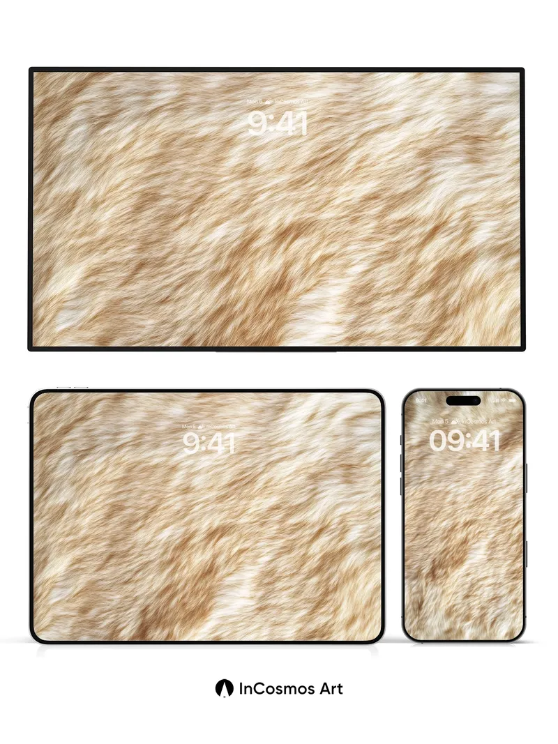 Sunlit Fur Wallpaper with Soft Shadows