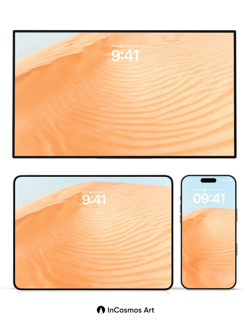 Serenity Dune Wallpaper with Sunlit Ripples