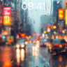 Neon Drizzle Wallpaper with Rain-Streaked Glass wallpaper for iPhone, iPad & Mac