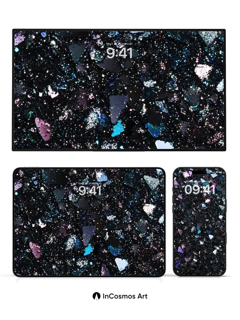 Cosmic Shard Wallpaper with Iridescent Fragments