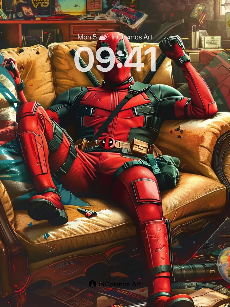 Chaos-Couch Wallpaper with Comic Relics wallpaper for iPhone, iPad & Mac