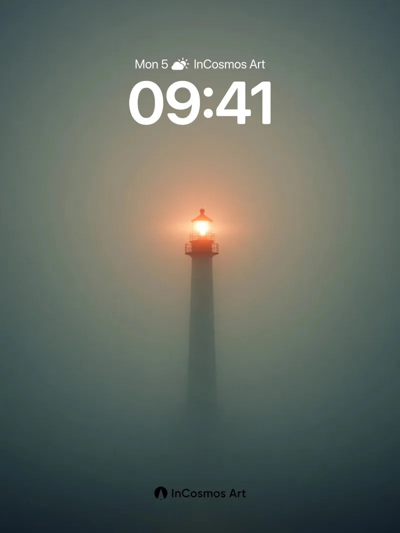 Fogbound Beacon Wallpaper with Haunting Light