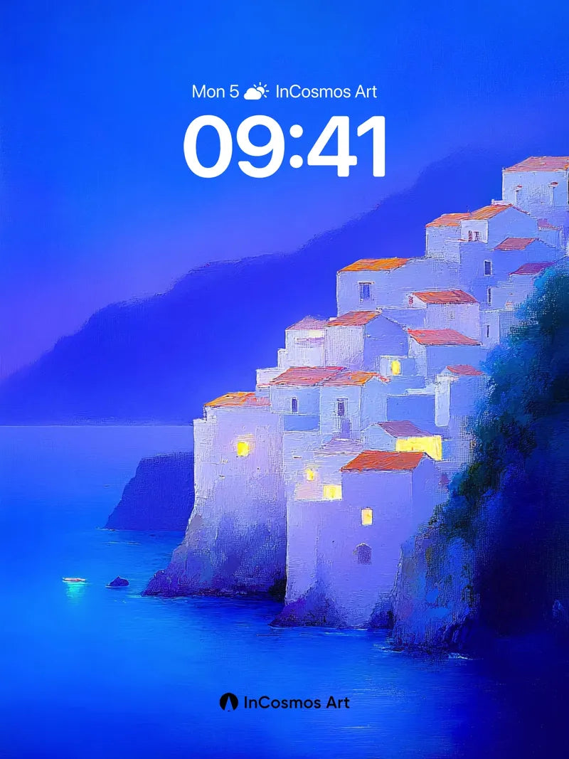 Luminous Cliffside Wallpaper with Whispering Windows