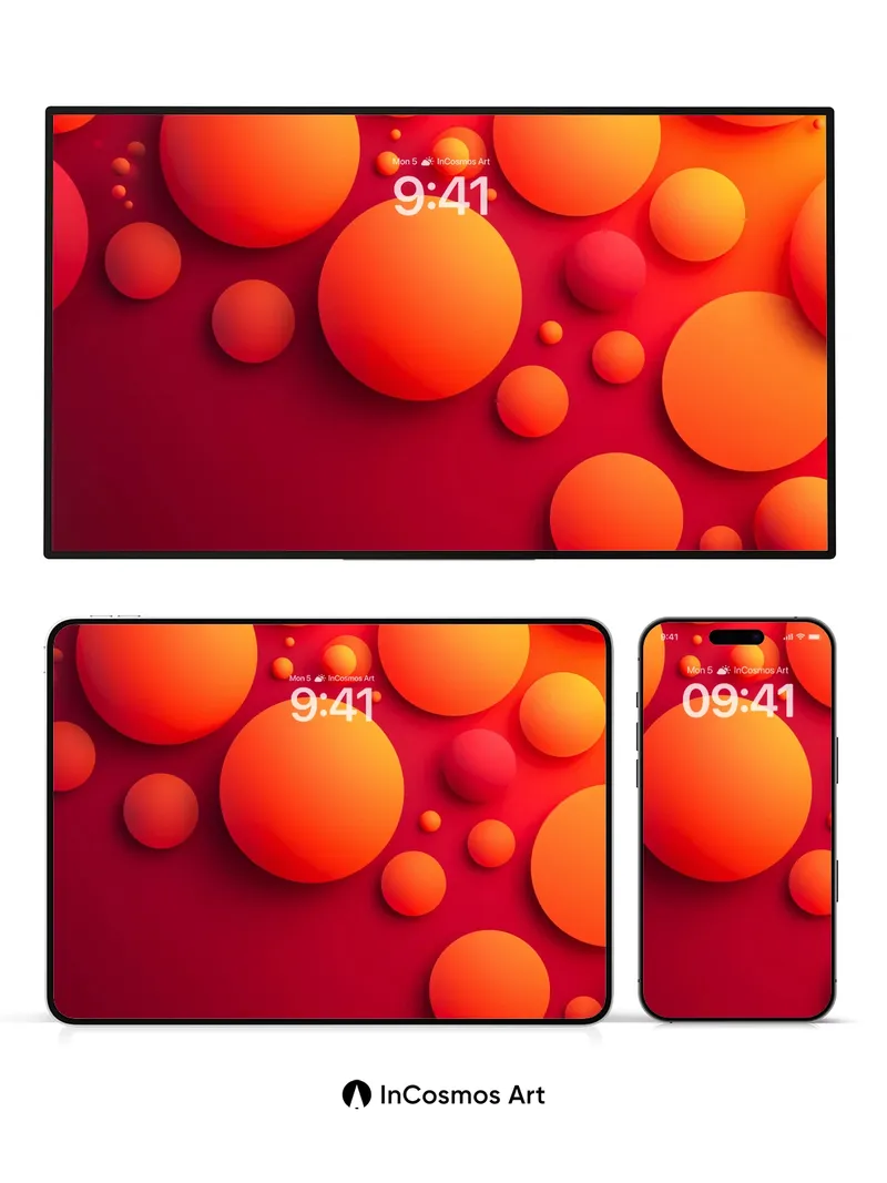 Luminous Sphere Wallpaper with Floating Depth