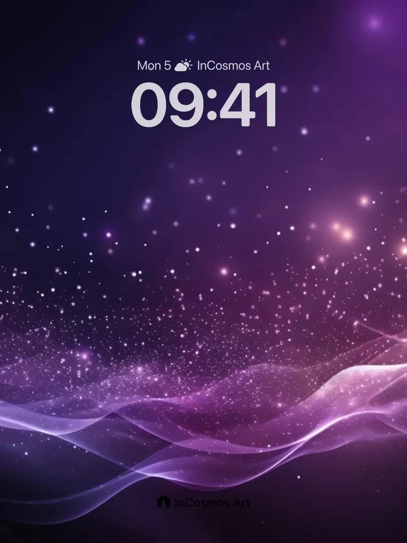Cosmic Veil Wallpaper with Starlit Waves wallpaper for iPhone, iPad & Mac