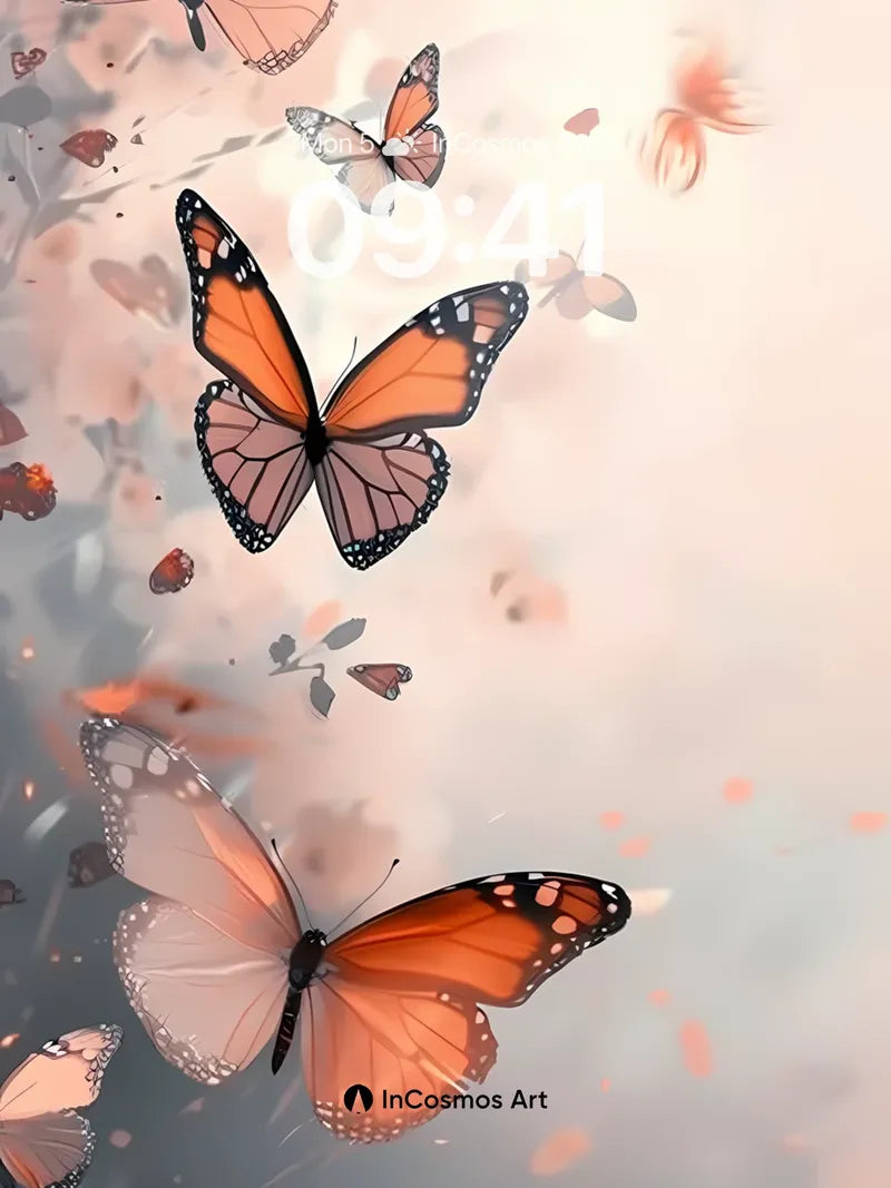 Surreal Flutter Wallpaper with Floating Petals
