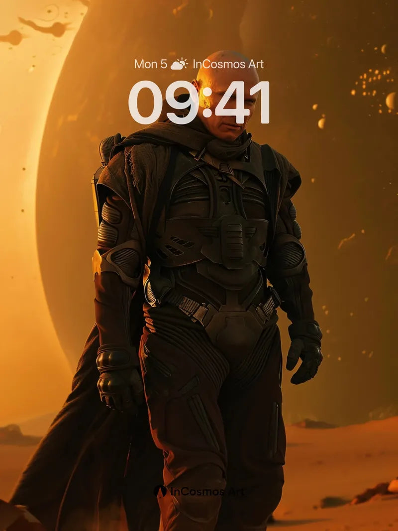 Desert Sentinel Wallpaper with Cosmic Horizon