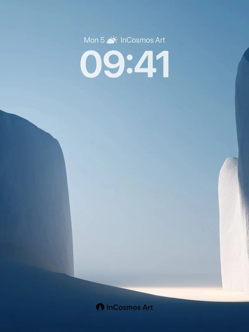 Silent Snowscape Wallpaper with Ethereal Light wallpaper for iPhone, iPad & Mac
