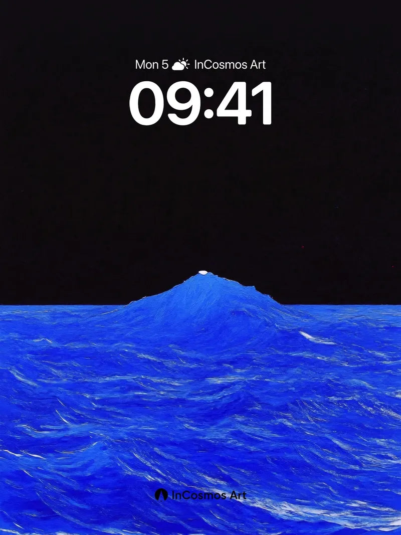 Midnight Ocean Wallpaper with Celestial Peak