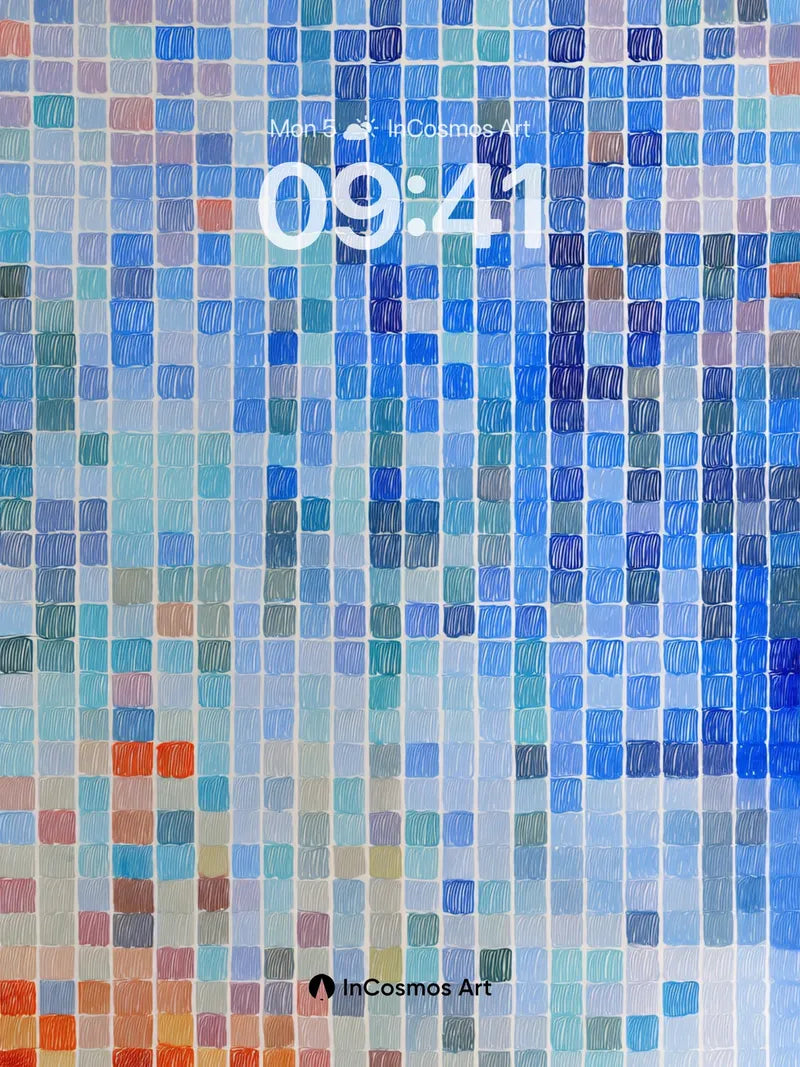 Pixelated Rain Wallpaper with Soft Gradient