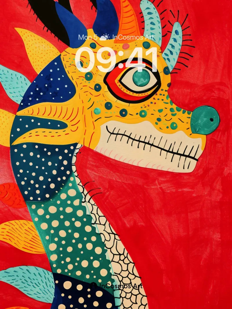 Playful Dragon Wallpaper with Polka-Dot Scales wallpaper for iPhone, iPad & Mac