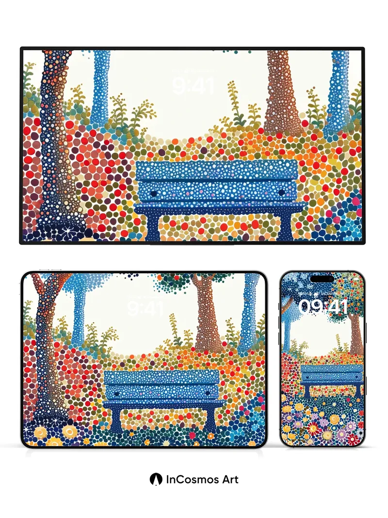Whimsical Dot Garden Wallpaper with Kusama Echoes