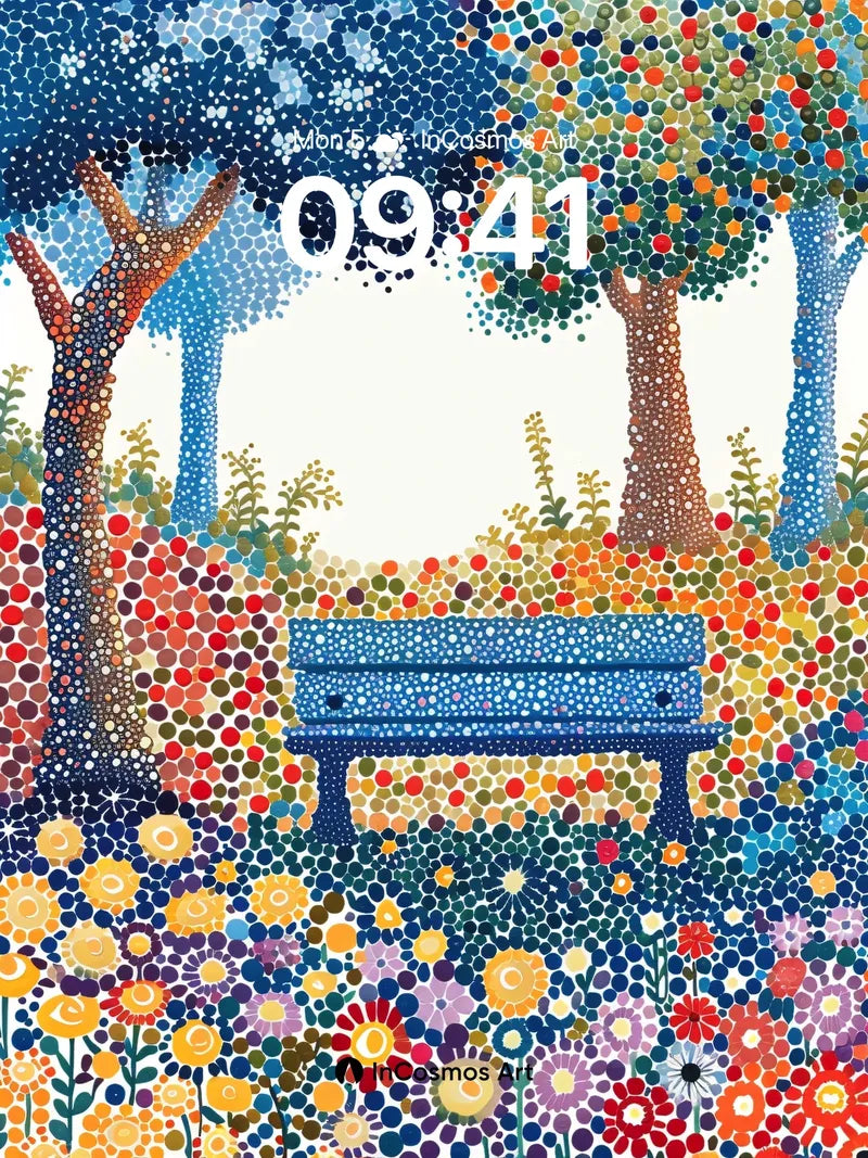 Whimsical Dot Garden Wallpaper with Kusama Echoes wallpaper for iPhone, iPad & Mac