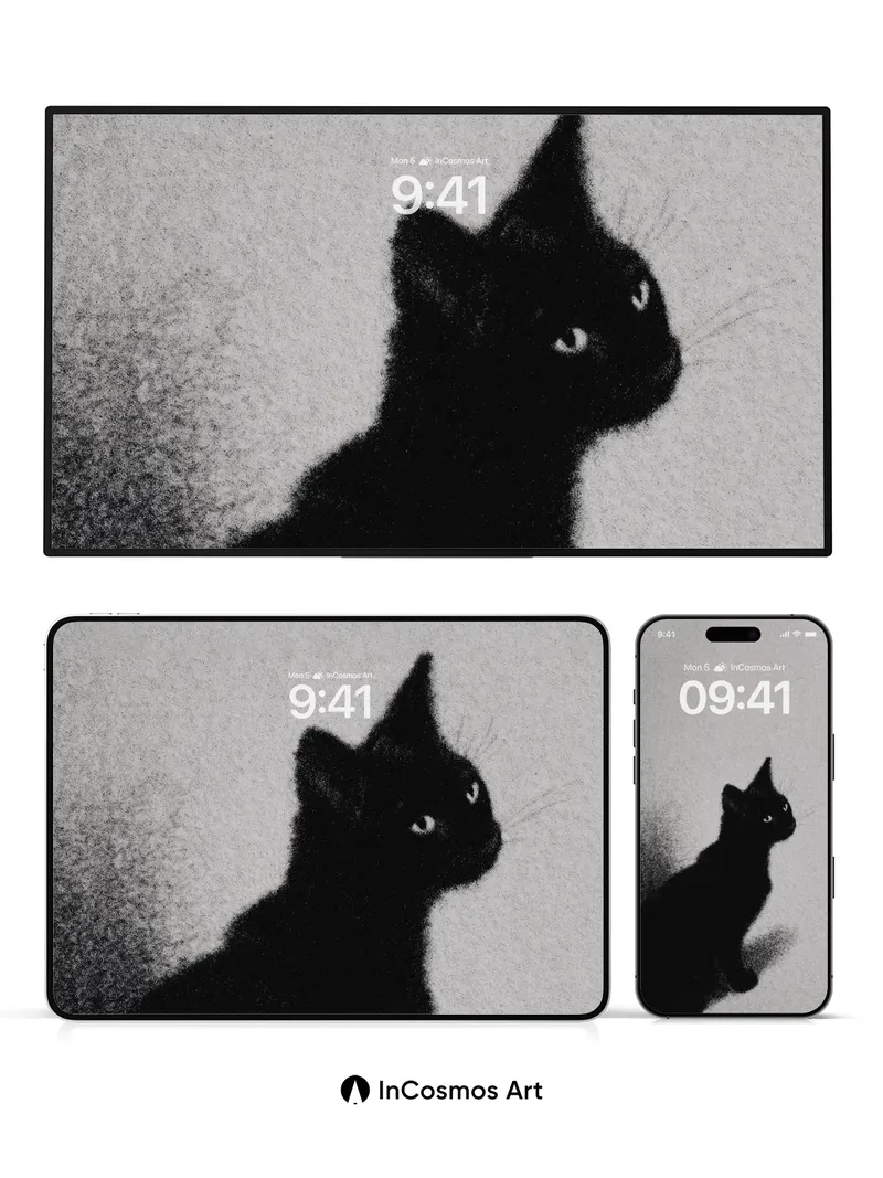 Shadow Whispers Wallpaper with Glowing Eyes