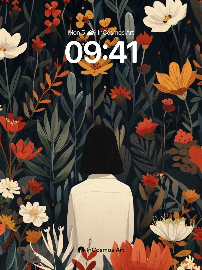 Whispering Garden Wallpaper with Hidden Figures