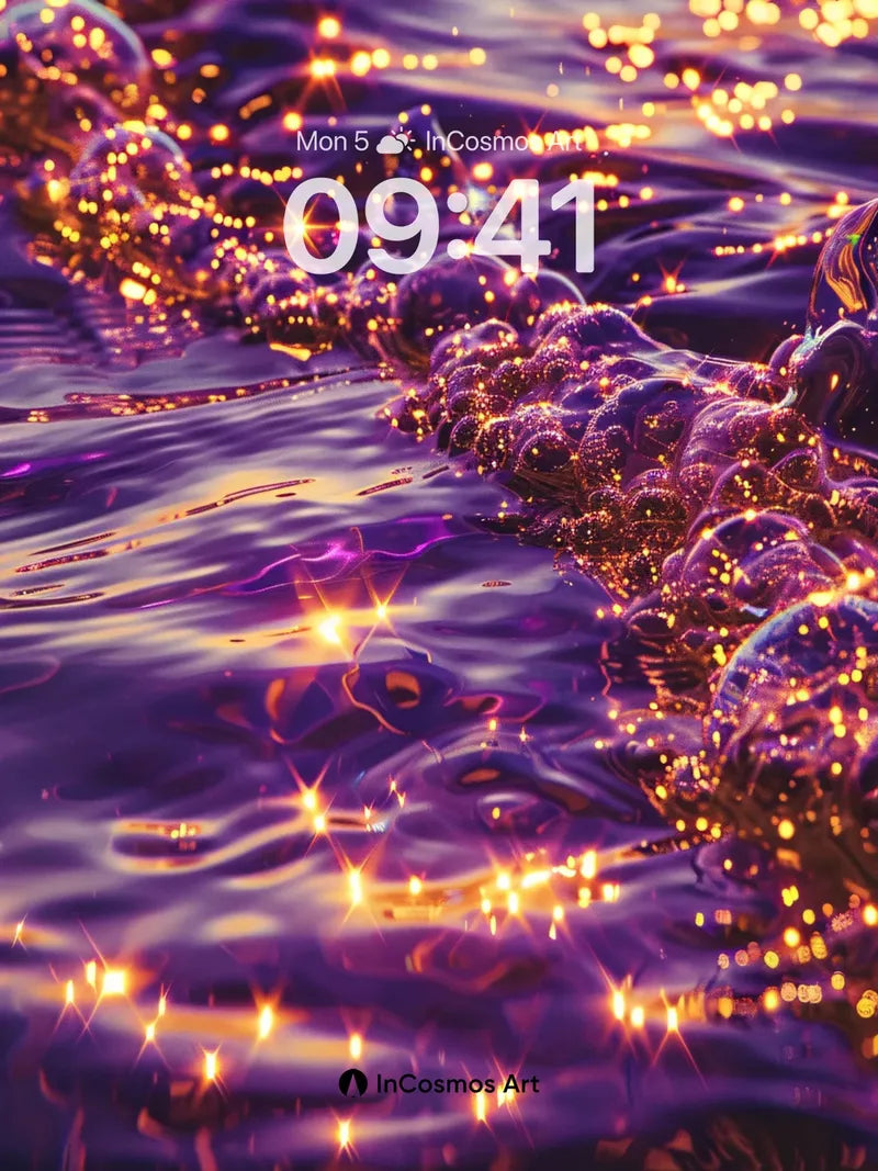 Luminous Foam Wallpaper with Golden Sparks wallpaper for iPhone, iPad & Mac
