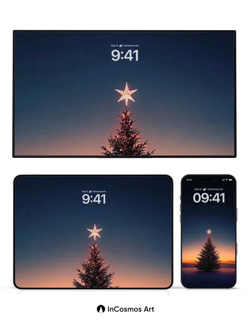 Solitary Starlight Wallpaper with Frozen Horizon