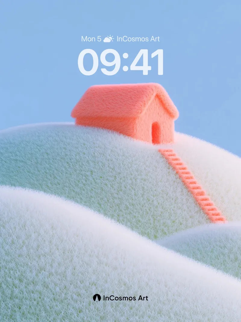 Serene Summit Wallpaper with Coral Pathway