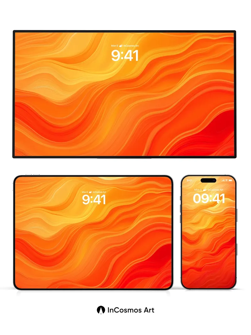 Fiery Horizon Wallpaper with Liquid Light