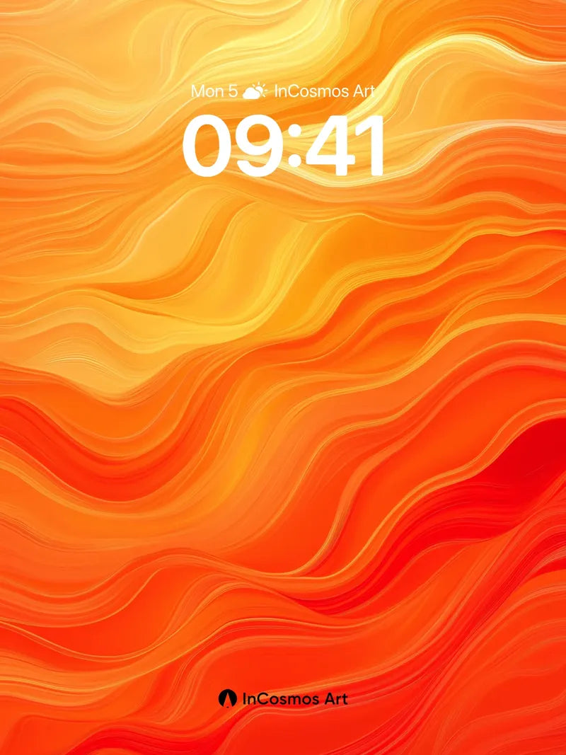 Fiery Horizon Wallpaper with Liquid Light