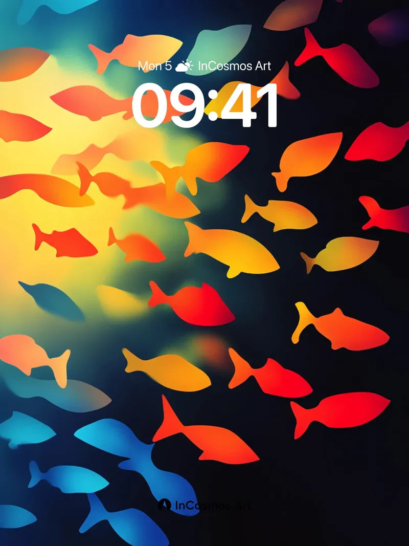 Luminous School Wallpaper with Color Gradient Flow