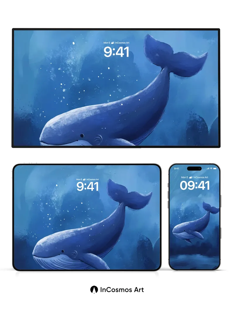 Whispering Depths Wallpaper with Celestial Glow