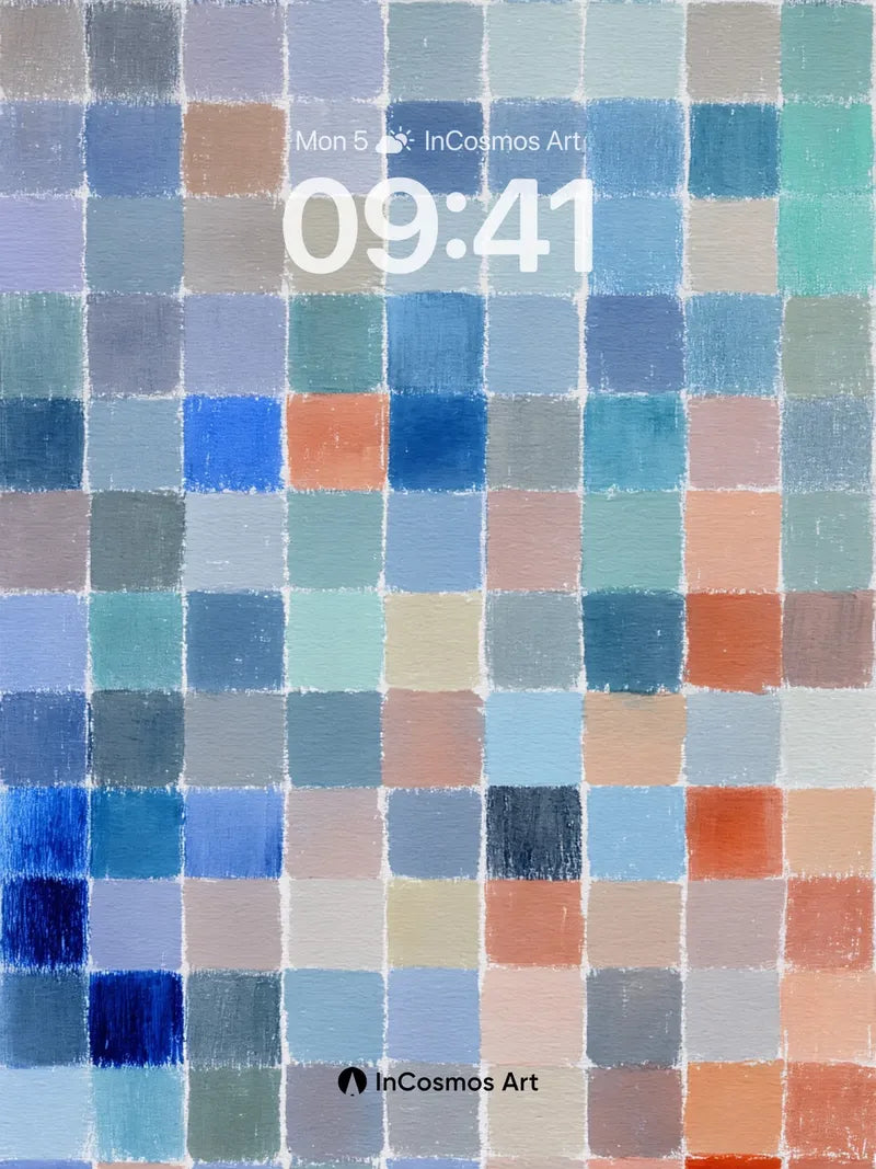 Soft Grid Mosaic Wallpaper in Pastel Hues wallpaper for iPhone, iPad & Mac