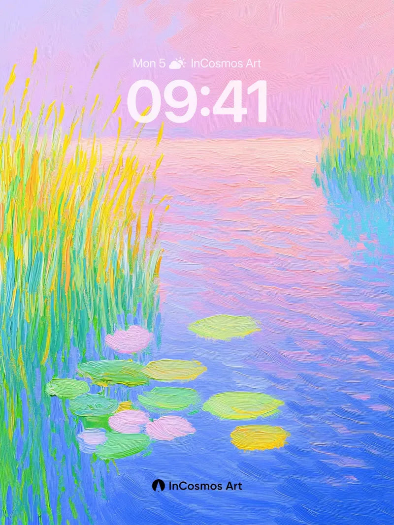 Serene Waterlily Wallpaper with Monet Touch