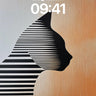 Silent Stripes Wallpaper with Feline Geometry wallpaper for iPhone, iPad & Mac