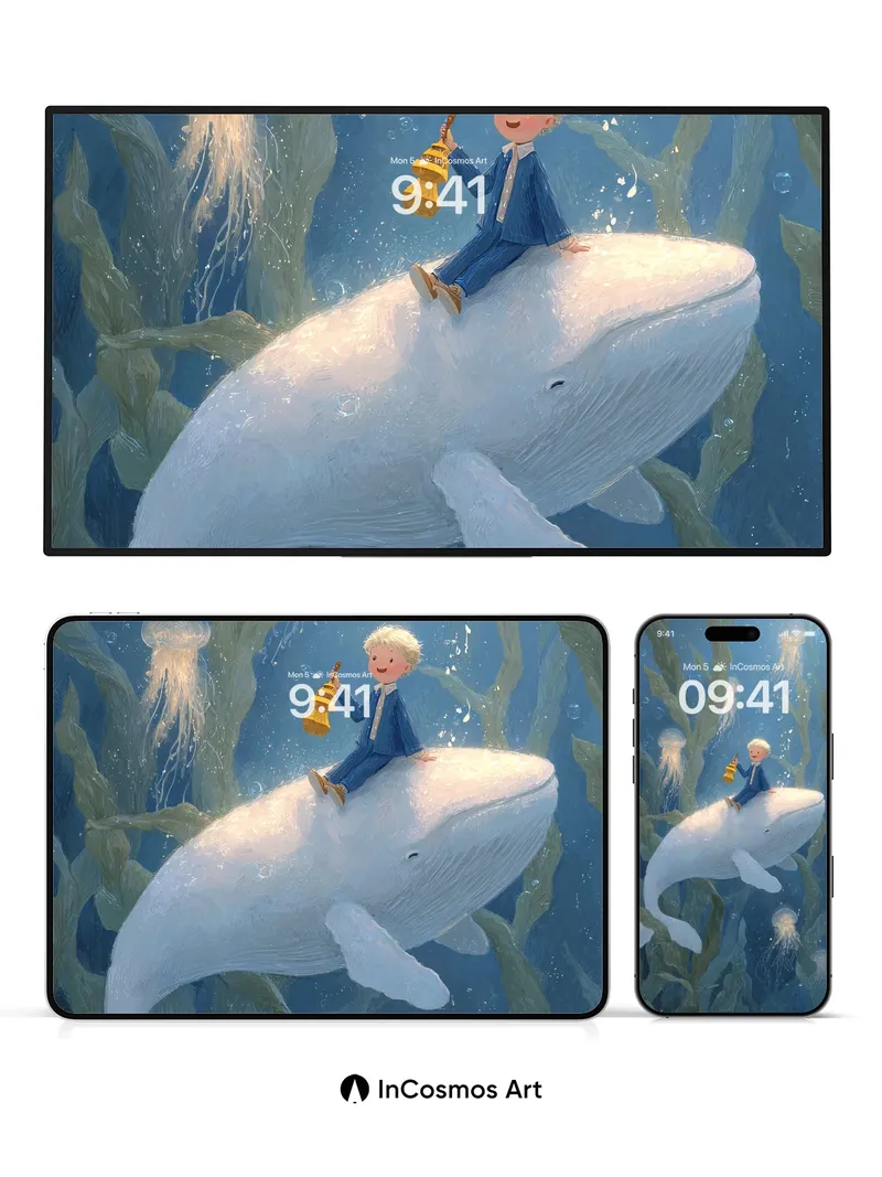 Whispering Depths Wallpaper with Floating Melody