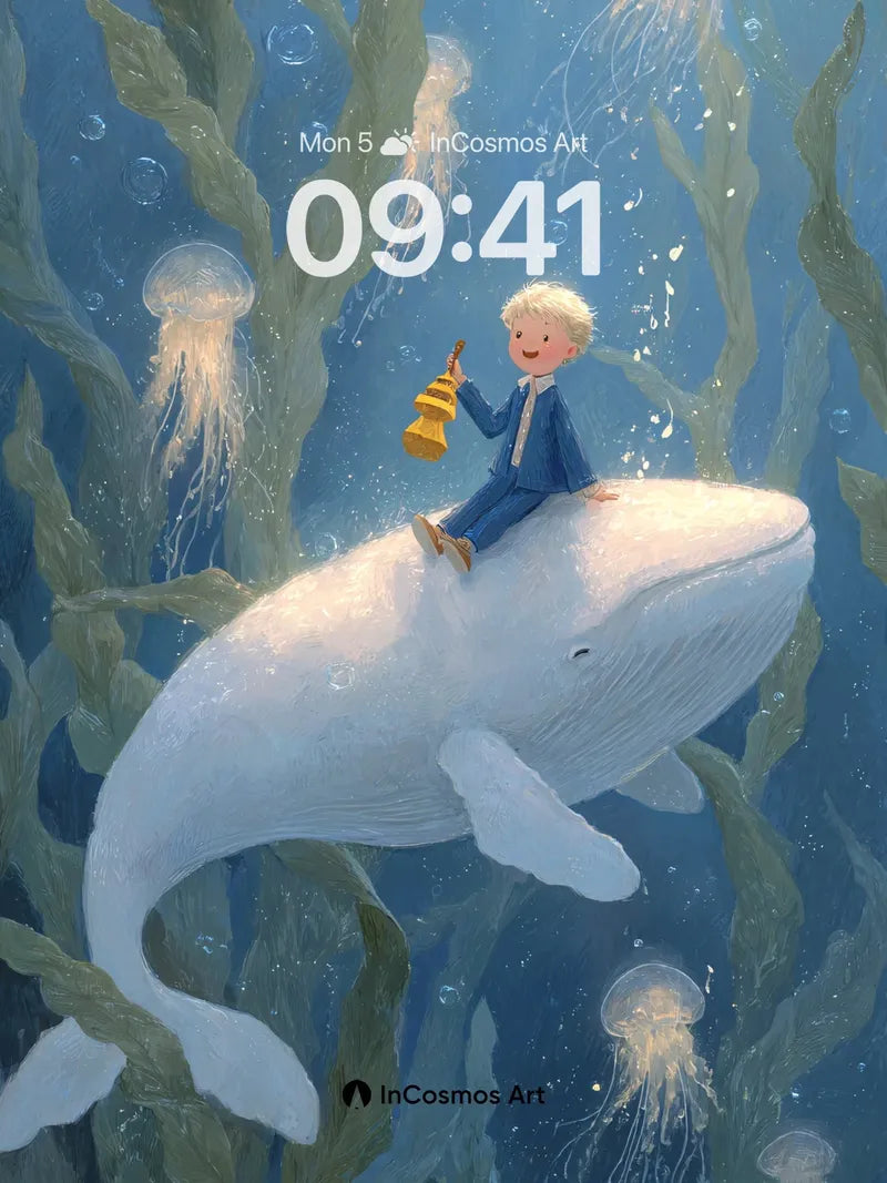 Whispering Depths Wallpaper with Floating Melody