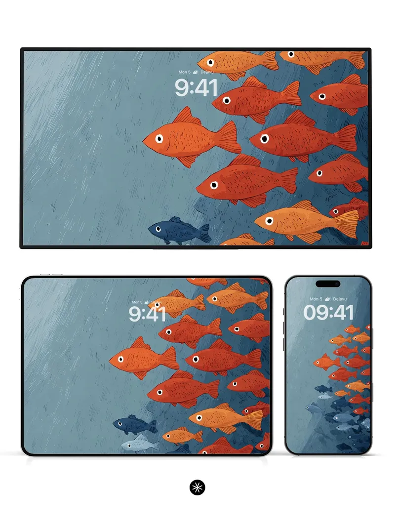 Underwater Fish School Wallpaper
