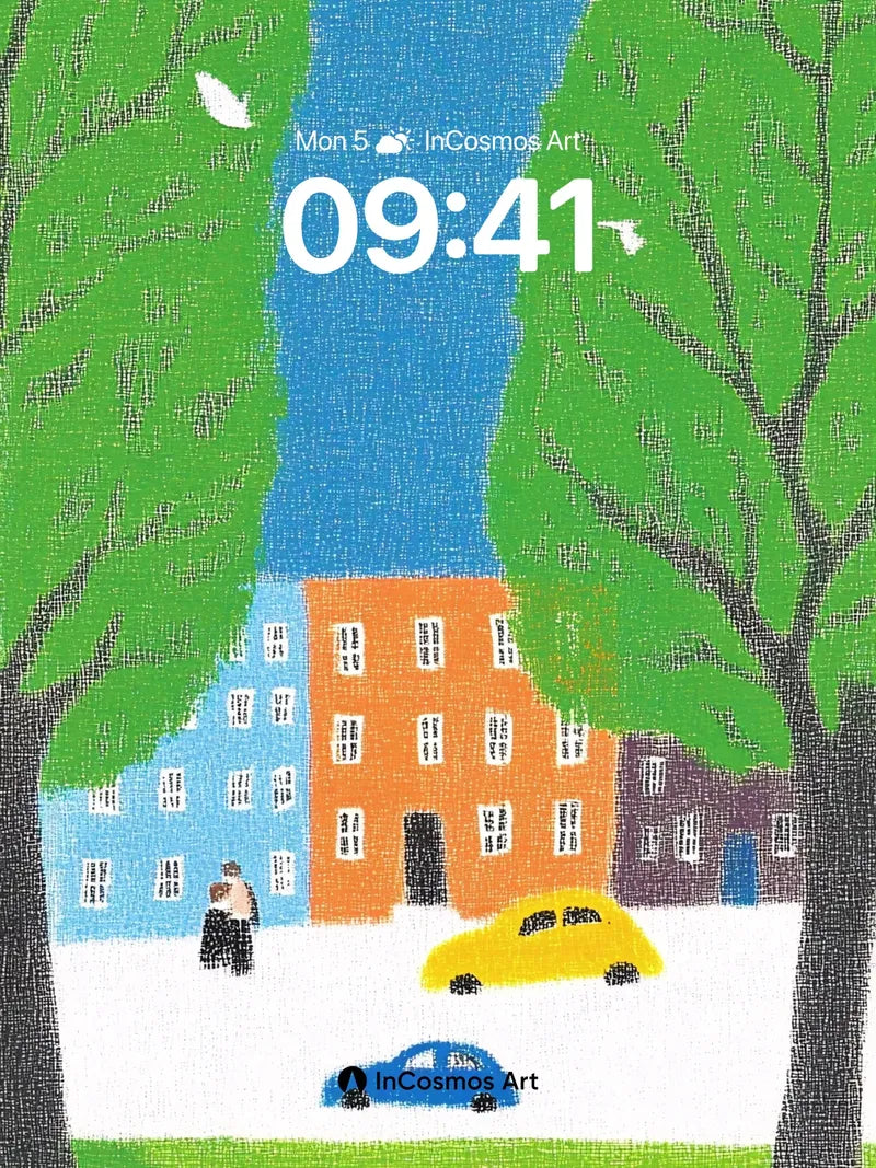 Whispering Park Wallpaper with Textured Canvas