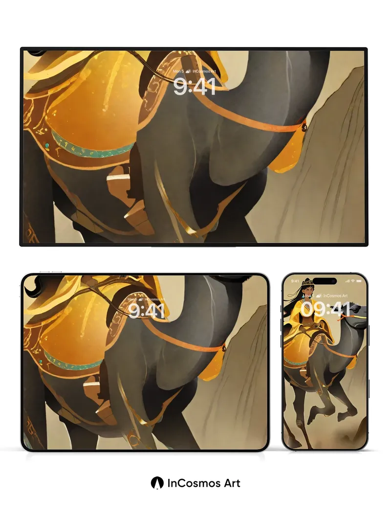 Golden Dune Ride Wallpaper with Desert Majesty