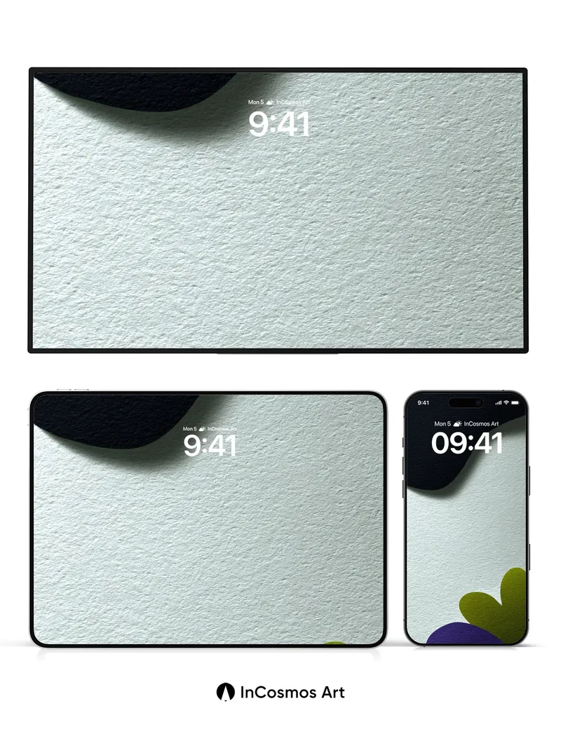 Quiet Depth Wallpaper with Floating Forms