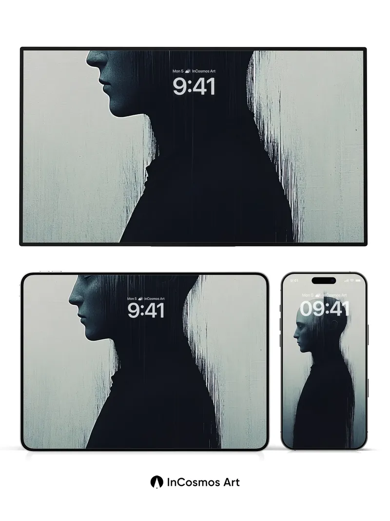 Silent Divide Wallpaper with Fractured Light