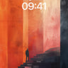 Solitary Ascent Wallpaper with Fiery Columns wallpaper for iPhone, iPad & Mac
