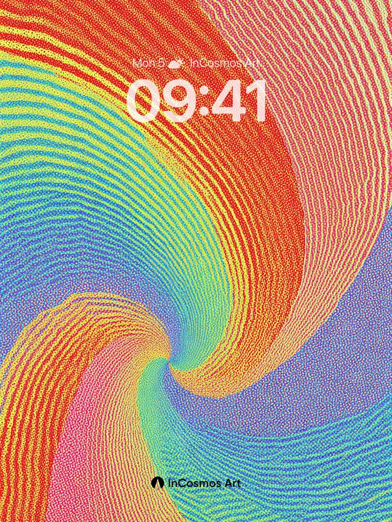 Spectral Spiral Wallpaper with Luminous Threads