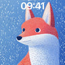 Whispering Fox Wallpaper with Snowfall Texture wallpaper for iPhone, iPad & Mac