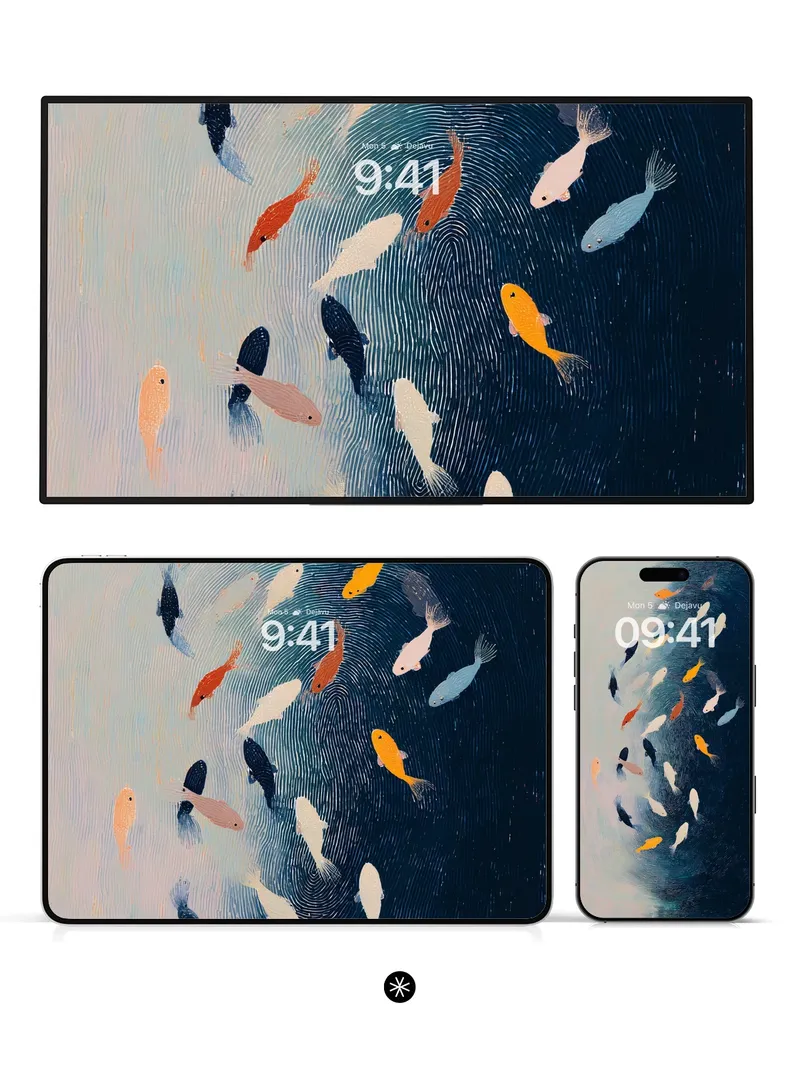Whimsical Fish School Wallpaper