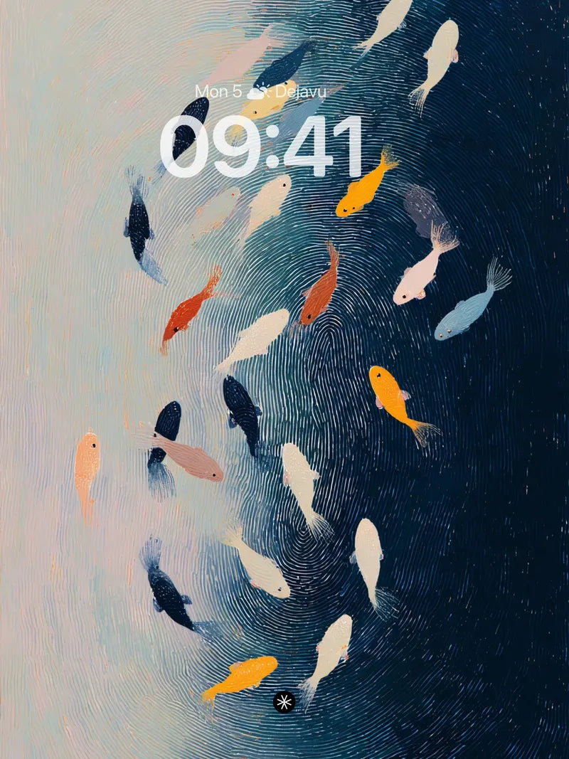 Whimsical Fish School Wallpaper wallpaper for iPhone, iPad & Mac