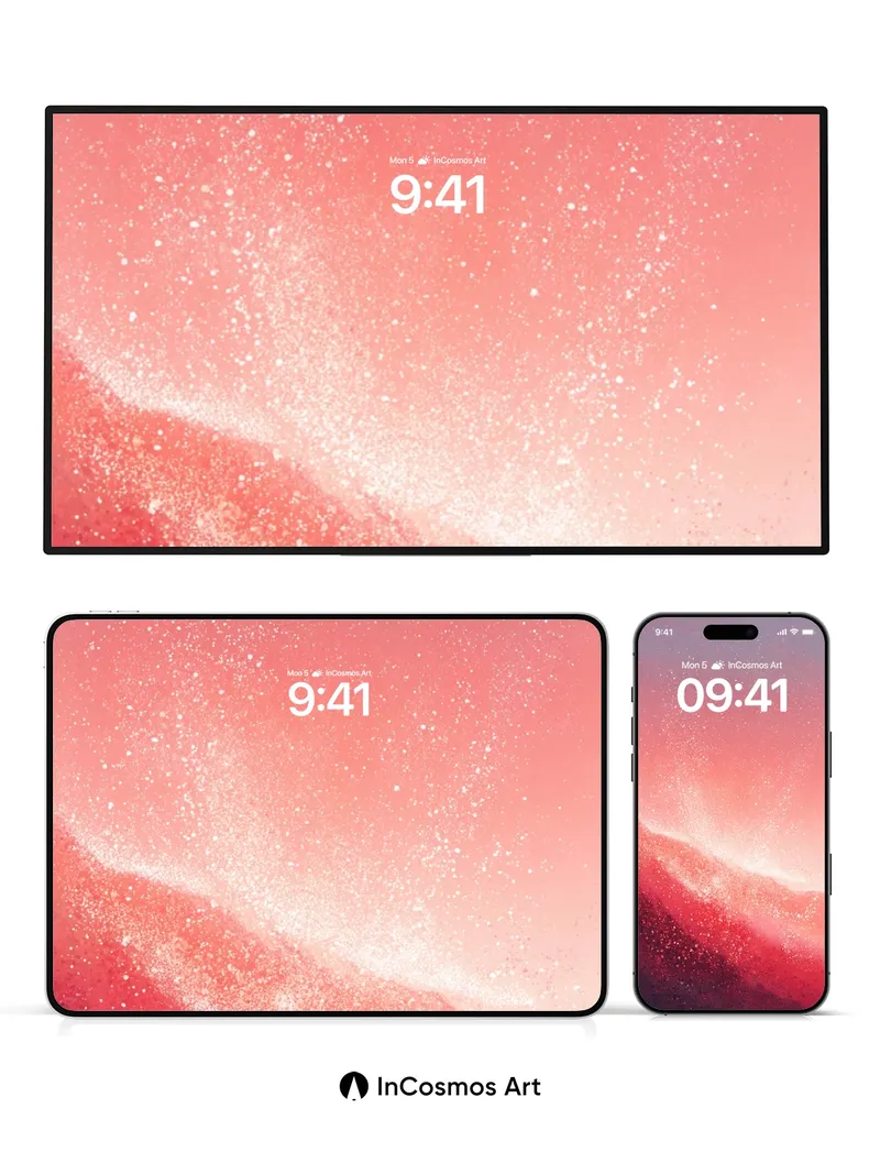 Crimson Horizon Wallpaper with Starlight Dust