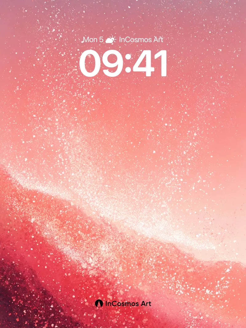 Crimson Horizon Wallpaper with Starlight Dust