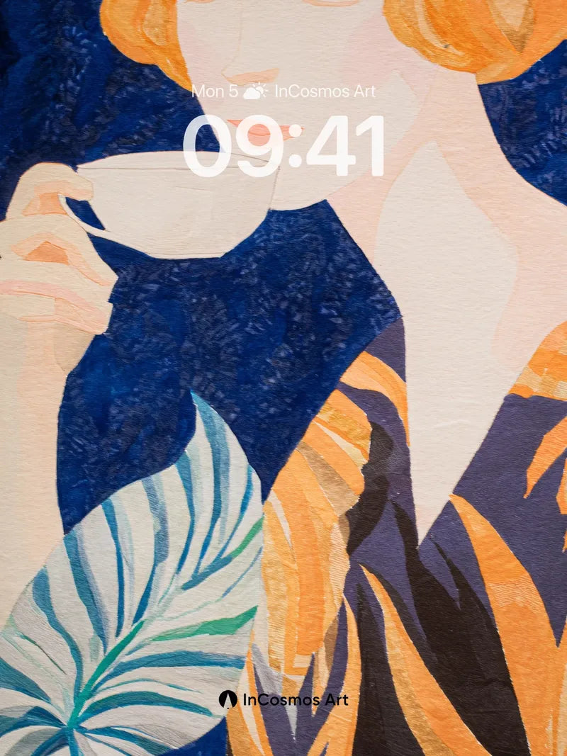 Serene Sip Wallpaper with Tropical Hues wallpaper for iPhone, iPad & Mac