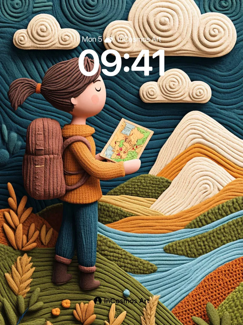 Whispering Textures Wallpaper with Knitted Landscapes