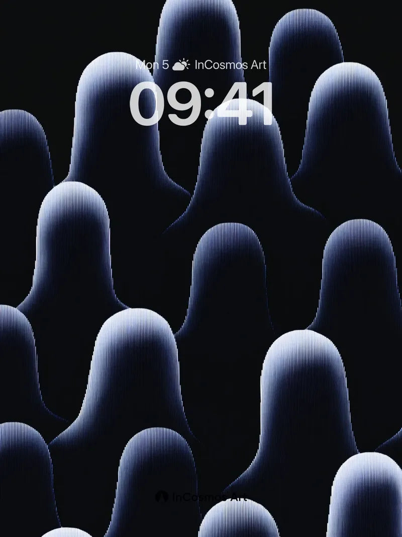 Midnight Ripple Wallpaper with Silent Forms