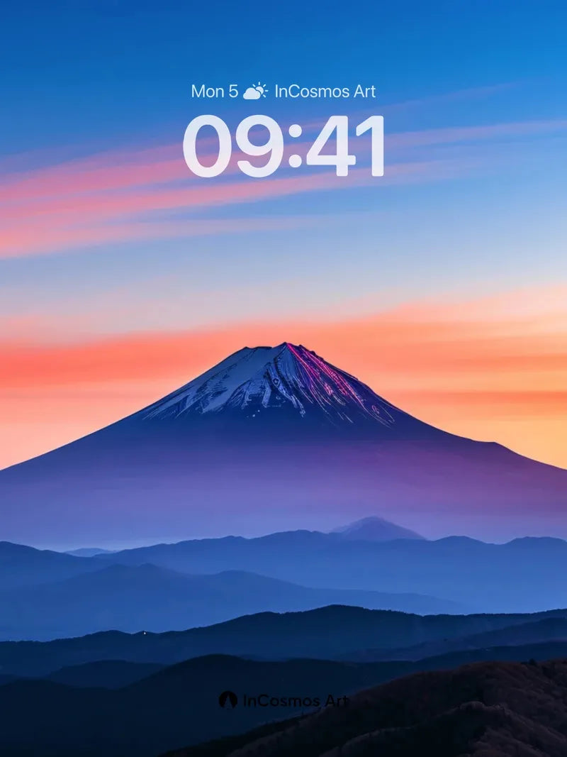 Serenity Peak Wallpaper with Sunset Veil