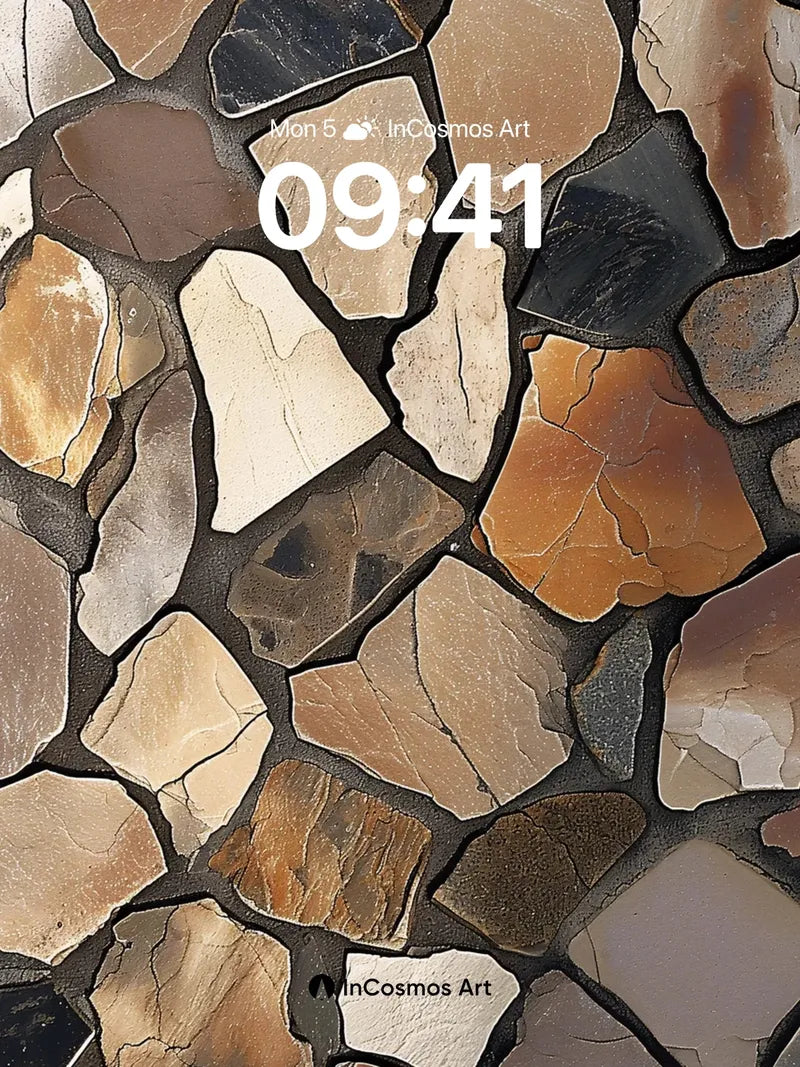 Earthy Mosaic Wallpaper with Stone Breath